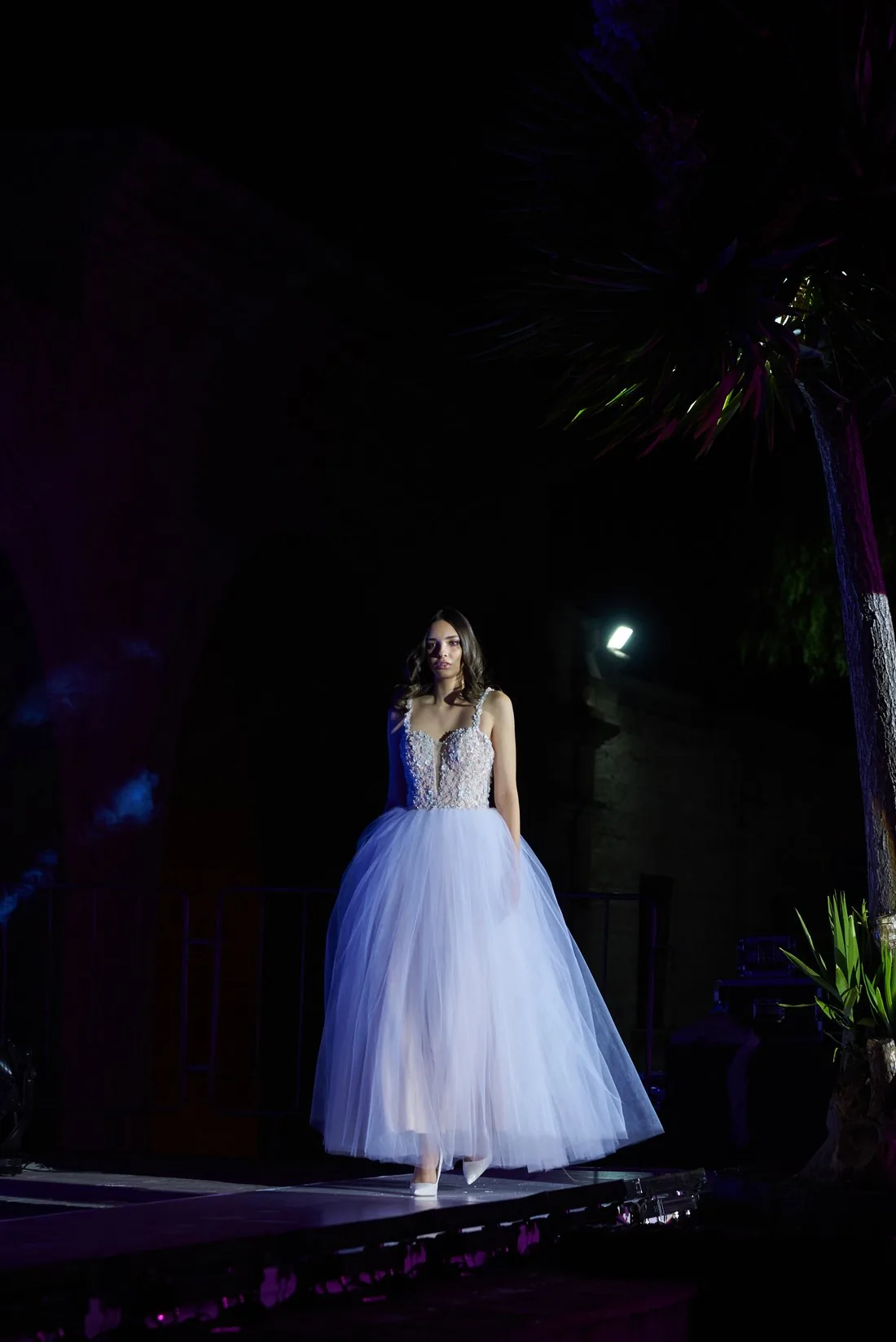 Vestido de tul con corpiño bordado en la pasarela benéfica — Aurat